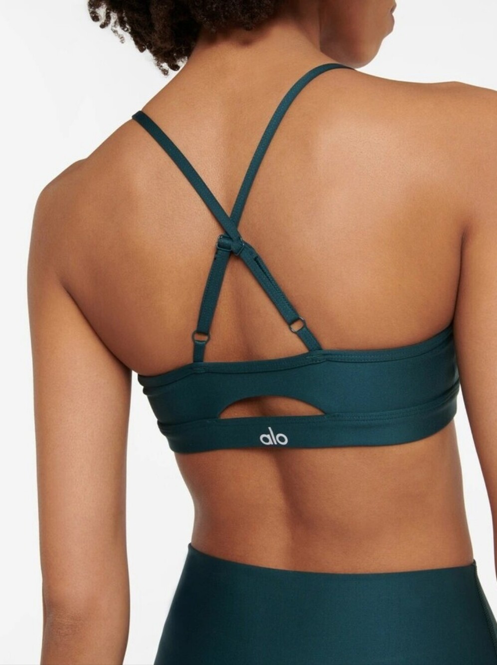 ALO Yoga Airlift Intrigue Sports Bra in Green Strappy Gym Activewear Size XS - Picture 8 of 8